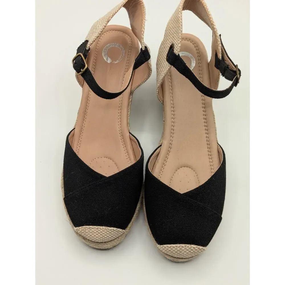 Comfort Journey Ashlyn Crossover Toe Espadrille Wedge Heel Size 8.5